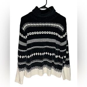 Carolyn Taylor Black and White Soft Striped Sweater